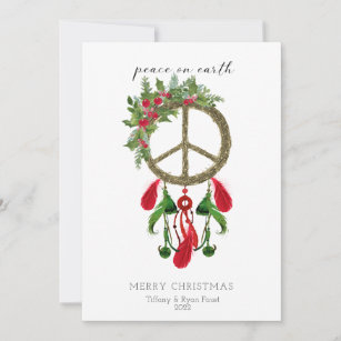 Peace on Earth Dream Catcher Flat Christmas Card