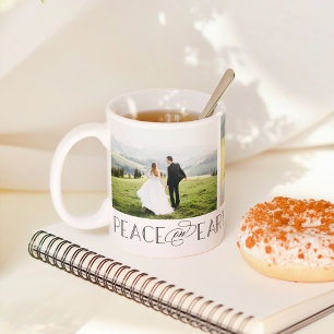 Peace On Earth EDITABLE COLOR Custom Photo Mug