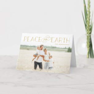 Peace on Earth Editable Colour Holiday Photo Card