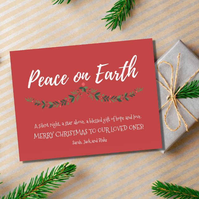 Peace on Earth Family Photo Christmas Holiday (Peace on Earth Family Photo Christmas Holiday Card)