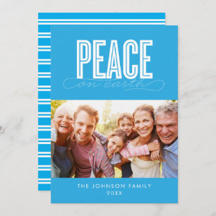 PEACE ON EARTH FAMILY PHOTO CHRISTMAS HOLIDAY CARD