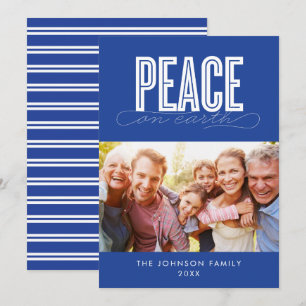 PEACE ON EARTH FAMILY PHOTO CHRISTMAS HOLIDAY CARD