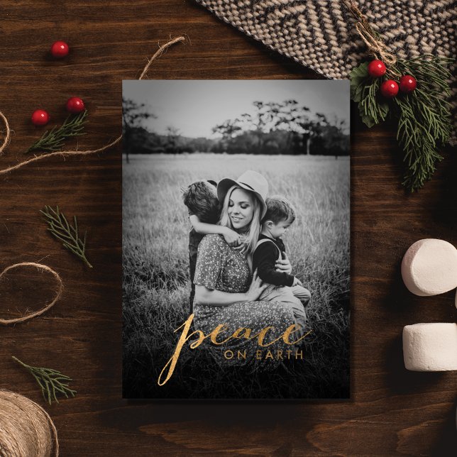 Peace on Earth Family Photo Christmas Holiday Card (Peace on Earth Family Photo Christmas Holiday Card)