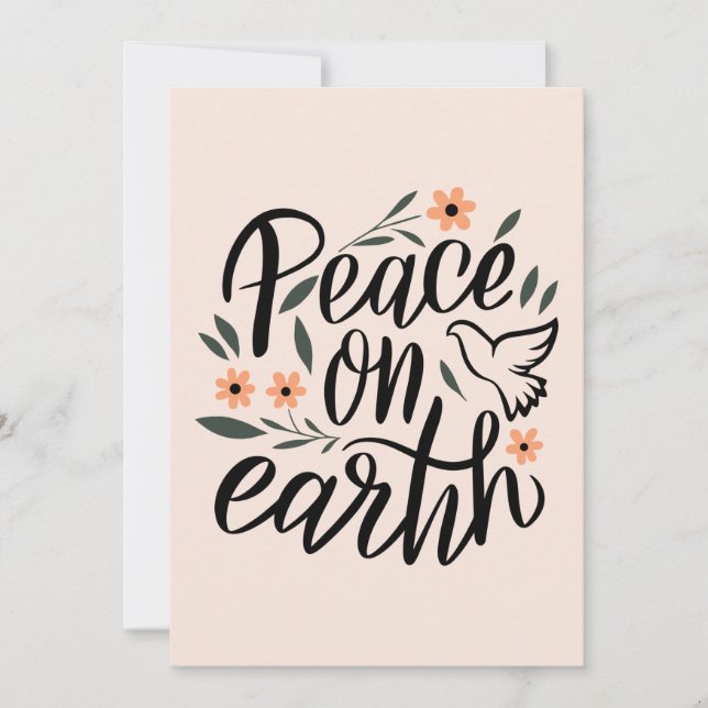Peace on Earth Floral Design Card (Front)