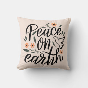 Peace on Earth Floral Design Cushion