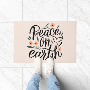 Peace on Earth Floral Design Doormat