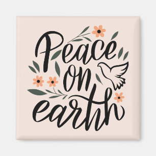 Peace on Earth Floral Design Magnet