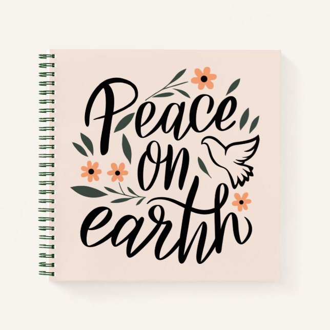 Peace on Earth Floral Design Notebook (Front)