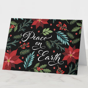Peace on Earth Floral Holiday Card