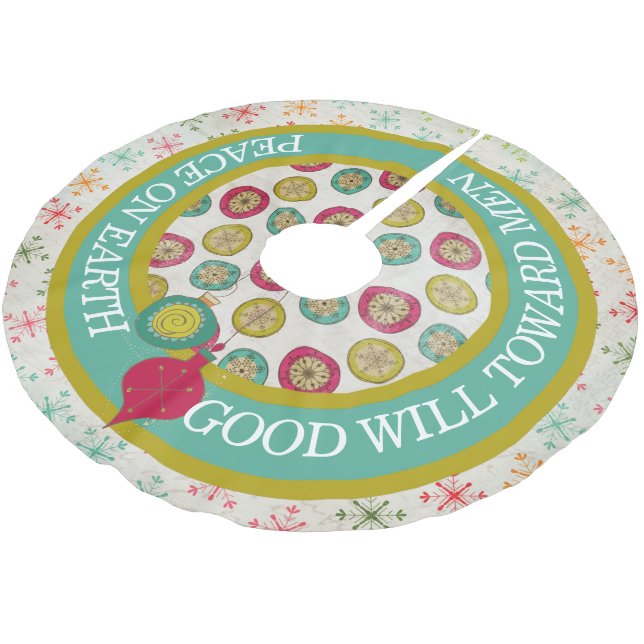 Peace on Earth Good Will Towards Men Tree Skirt (Angled)