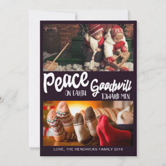 Peace on Earth, Goodwill Towards Men Christmas Car Holiday Card