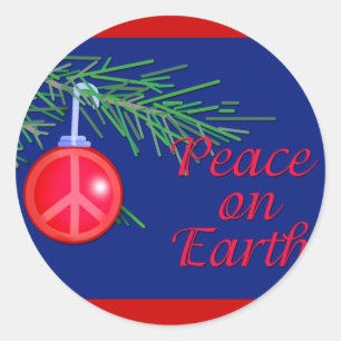 Peace on Earth Holiday Cards and Postcards Classic Round Sticker