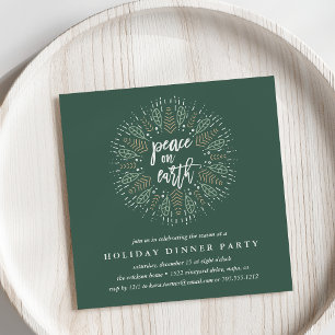 Peace on Earth Holiday Dinner Party Invitation
