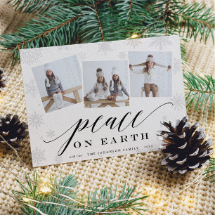 Peace on Earth   Holiday Photo Collage Card