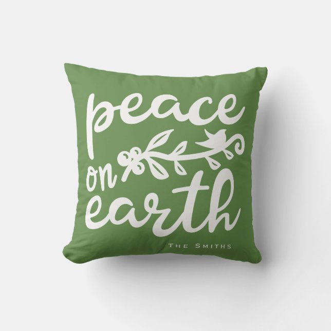 Peace On Earth Holiday Throw Pillow (Front)