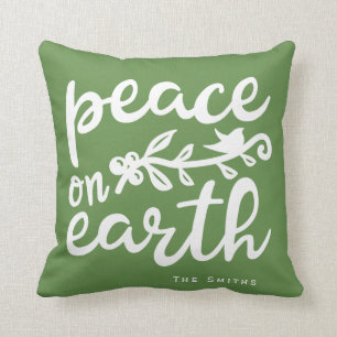 Peace On Earth Holiday Throw Pillow