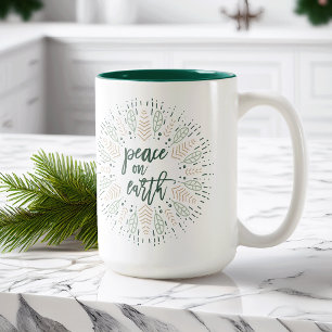 Peace on Earth Holiday Two-Tone Coffee Mug