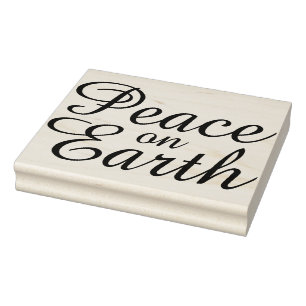 Peace on Earth Holiday Wood Stamp