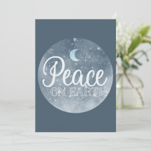 Peace on Earth Inspirational Moon & Night Sky Holiday Card