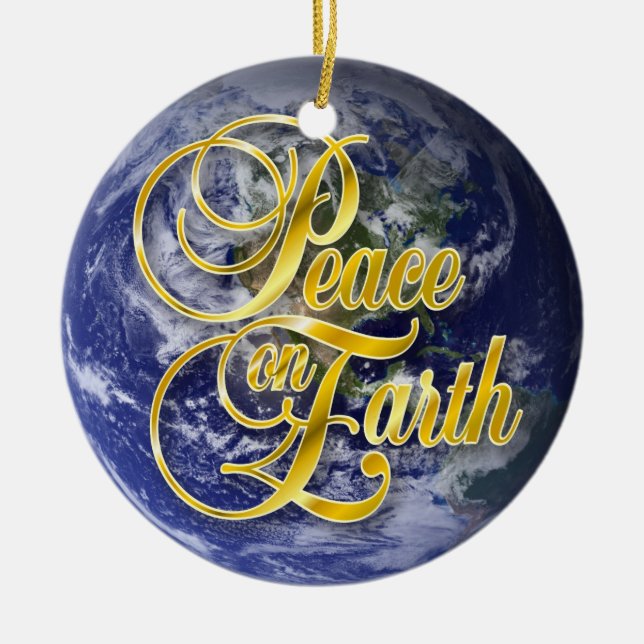 Peace on Earth John 14:27 Ceramic Ornament (Front)