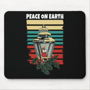 Peace On Earth Lantern Retro Vintage Sunset Happy Mouse Pad