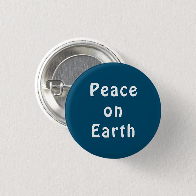 Peace on Earth Minimalist Blue 3 Cm Round Badge (Front & Back)