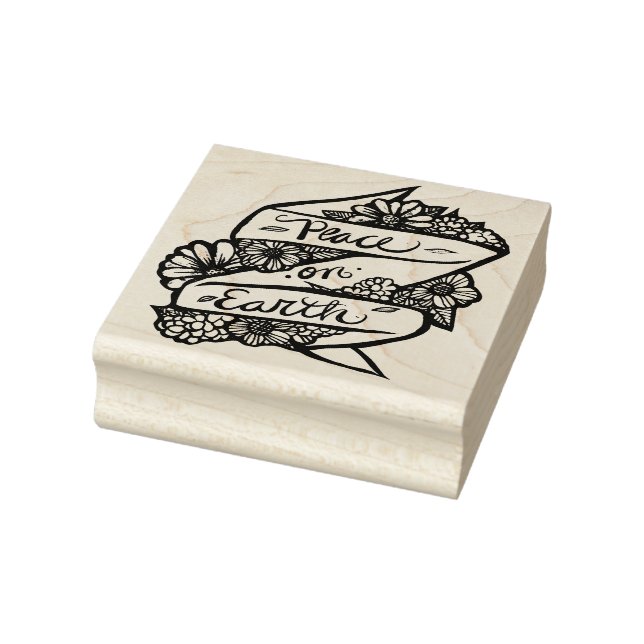 Peace on Earth Nature Lovers Flowers               Rubber Stamp (Stamp)