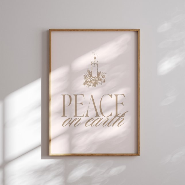 Peace on Earth Neutral Candle Christmas Poster (Creator Uploaded)