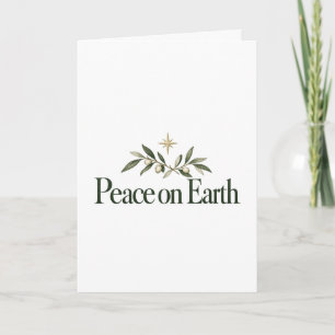 Peace on Earth Olive Branch Christmas Folded Holid Holiday Card