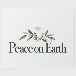 Peace on Earth Olive Branch Christmas Wrapping Pap Paper