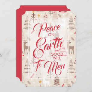 Peace on Earth on Christmas Trees Reindeer Cards