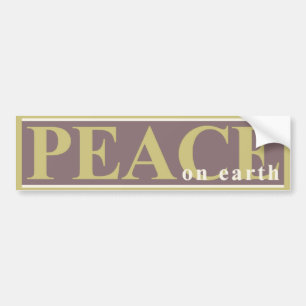 Peace on Earth Ornate Gold Purple Cream Christmas Bumper Sticker
