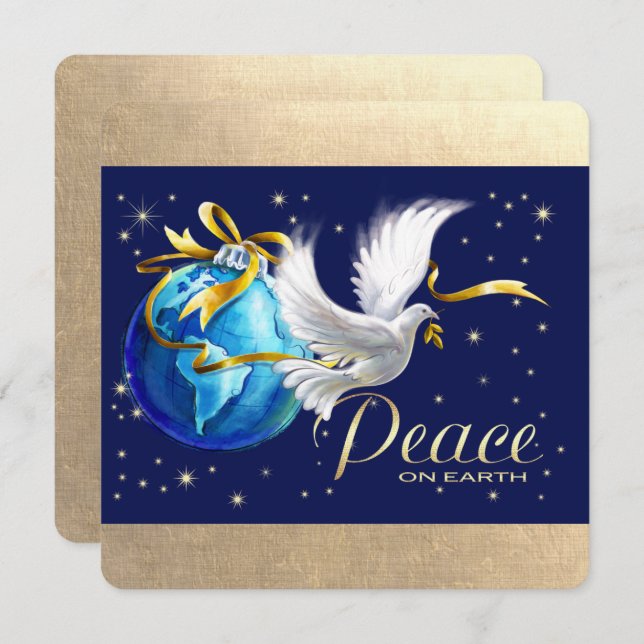 Peace on Earth. Peace Dove Christmas Holiday Card (Front/Back)