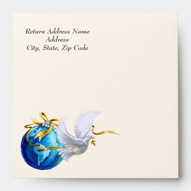 Peace on Earth. Peace Dove Christmas Holiday Envelopes (Front)