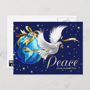 Peace on Earth. Peace Dove Christmas  Holiday Postcard