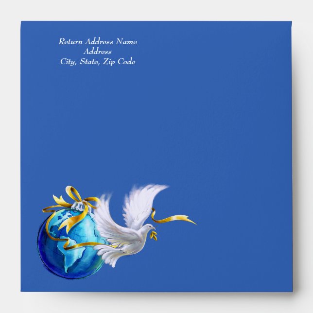 Peace on Earth.  Peace Dove Holiday Envelopes (Front)