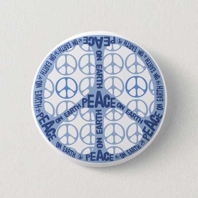 Peace On Earth Peace Sign 6 Cm Round Badge (Front)
