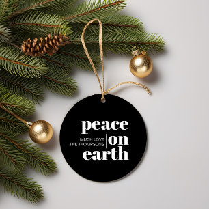Peace On Earth Personalised Modern Christmas Favour Tags