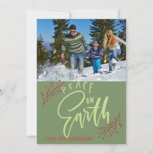 Peace on Earth Personalised Photo Holiday Card