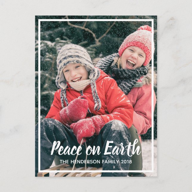 Peace on Earth Photo Holiday Postcard (Front)