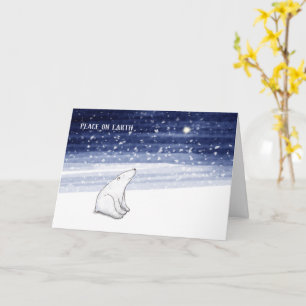 "Peace on Earth" Polar Bear and Christmas Star Card