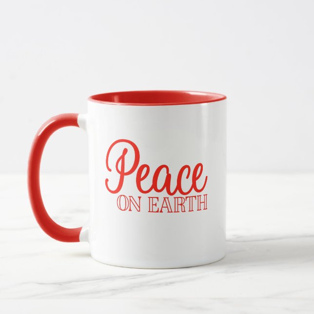 Peace on Earth | Positive Christmas Holiday Mug (Left)