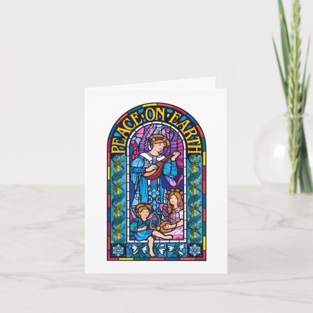 Peace on Earth Pre-Raphaelite Christmas note card (Front)