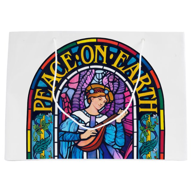 Peace on Earth Pre-Raphaelite large gift bag (Front)