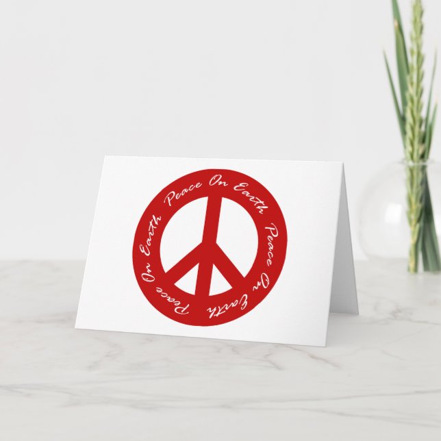 Peace On Earth Red Holiday Peace Sign (Front)
