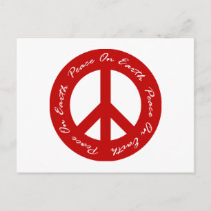 Peace On Earth Red Holiday Peace Sign