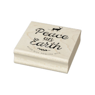 Peace on Earth Reindeer Christmas Art Stamp