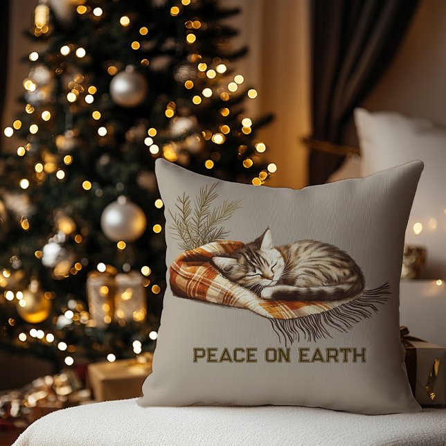 Peace on Earth Sleeping Kitten Blanket Cushion (Creator Uploaded)