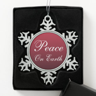 Peace on Earth Snowflake Christmas Ornament