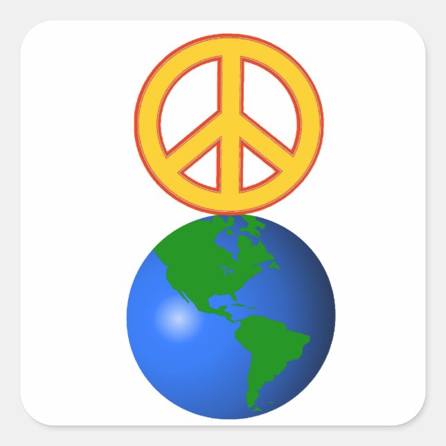 Peace On Earth Square Sticker (Front)